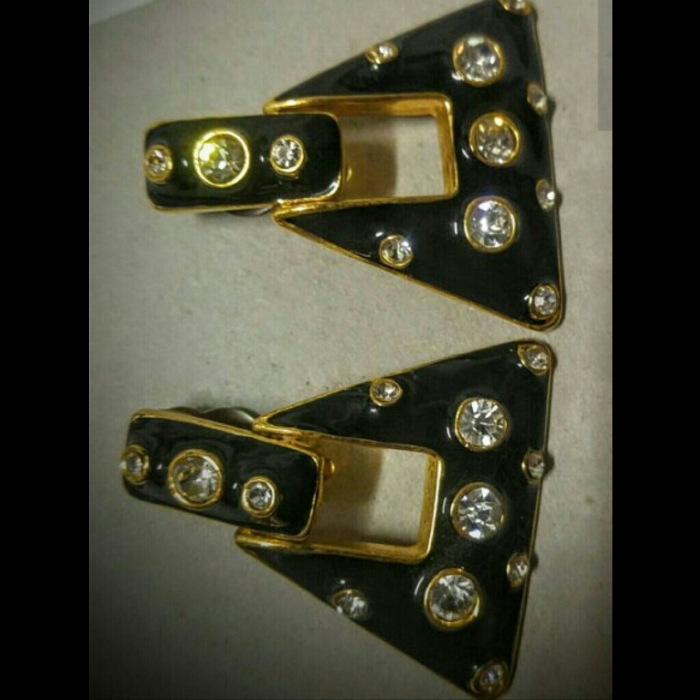 1980 Art Deco Vintage Clasp Earrings
